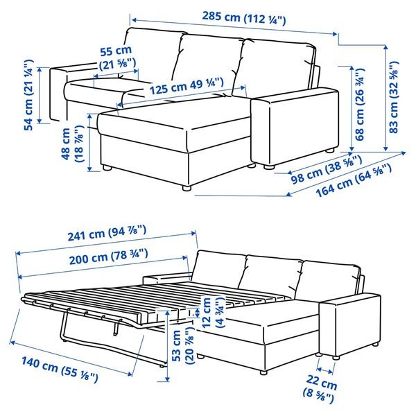 [IKEA/イケア/通販]VIMLE ヴィムレ3人掛けソファベッド 寝椅子付き, ワイドアームレスト付き グンナ……[10](39545255) |  | 09