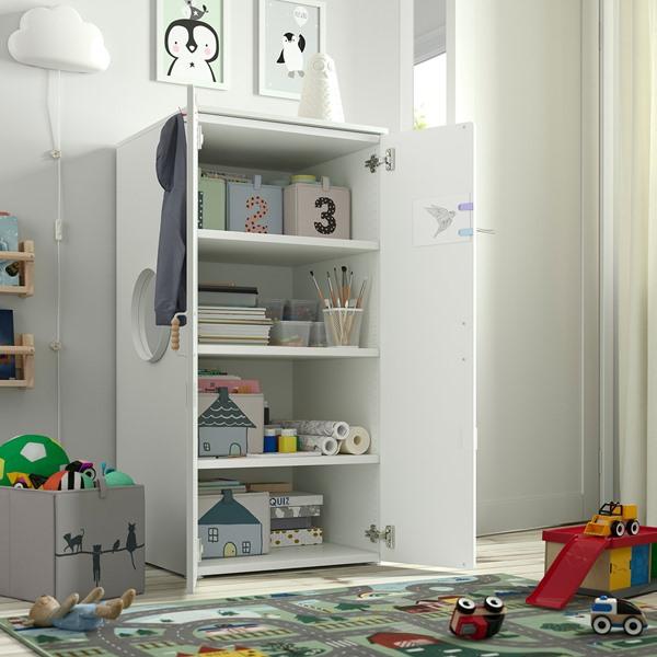 [IKEA/イケア/通販]SMASTAD スモースタード / PLATSA プラッツァワードローブ, ホワイト ブルー/シェル……[11](39558993) |  | 02