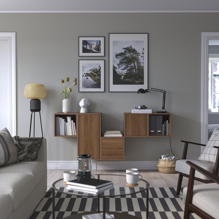 [IKEA/イケア/通販]EKET エーケト 壁取り付け式キャビネットコンビネーション, 引き出し2段付き/ウォールナット調, 175x35x70 cm[10](39572178) |  | 02