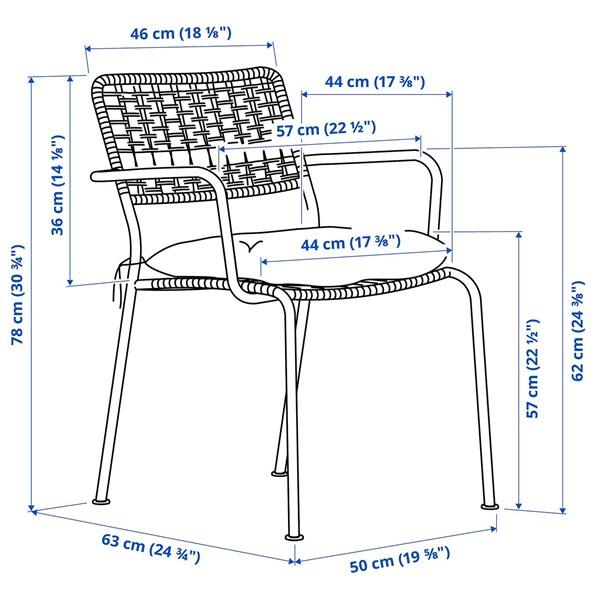 [IKEA/イケア/通販]LACKO レッコチェア アームレスト付き 屋外用, ダークグレー/クローサン ダーク……[ID](39576303) |  | 03