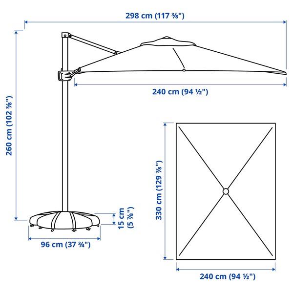 [IKEA/イケア/通販]SEGLARO セグラロー / IGGON イッゴーンハンギングパラソル ベース付き, チャコール……[LB](39577538) |  | 01