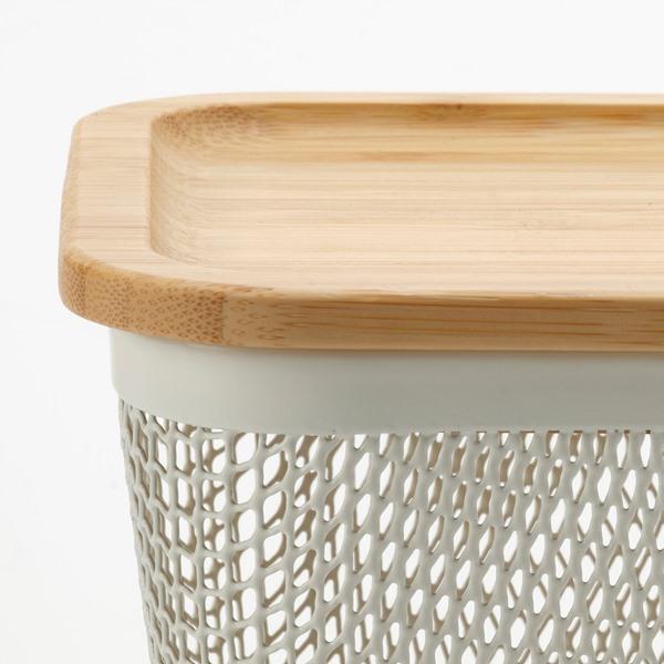 [IKEA/イケア/通販]IKEA 365+食品保存バスケット ふた付き, 正方形 メタル/ホワイト 竹,15x15x11 cm[AA](39581272) |  | 05