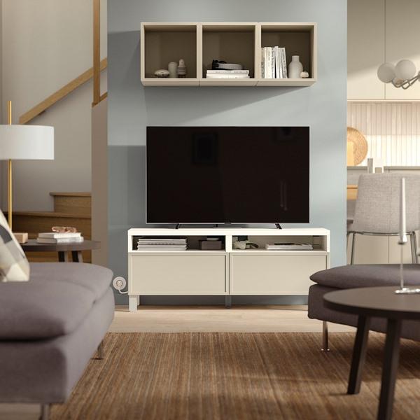 [IKEA/イケア/通販]BESTA ベストーテレビ台 引き出し付き, ホワイト/クルークマカーレ ベージュ,120x4……[12](39597635) |  | 01