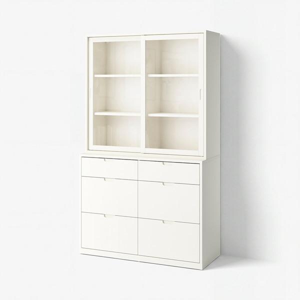 [IKEA/イケア/通販]TONSTAD トンスタード収納コンビネーション 引き出し付, オフホワイト/ガラス,121x4……[5](39612419) | 