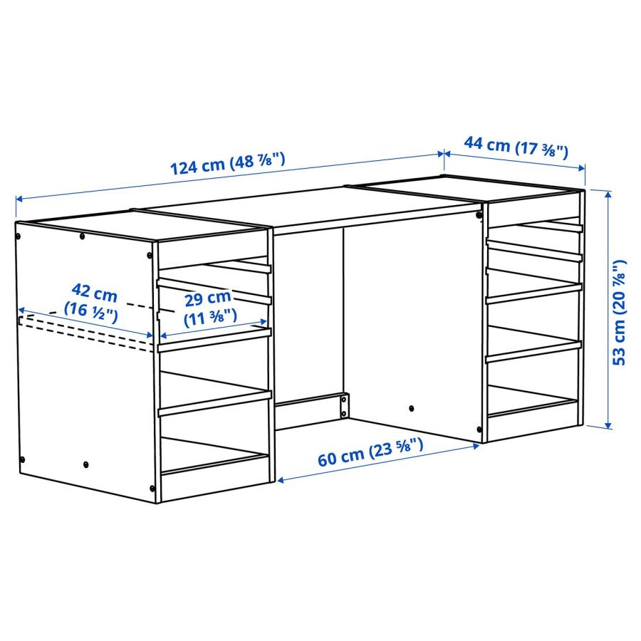 [IKEA/イケア/通販]TROFAST トロファスト デスク 棚付き, ライトホワイトステインパイン, 124x44x53 cm[5](39613937) |  | 02