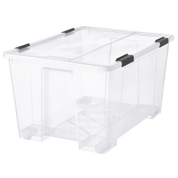 [IKEA/イケア/通販]SAMLA サムラふた付きボックス/クリップロック, 透明/ブラック,79x57x43 cm/130 l[3](39620754) | 