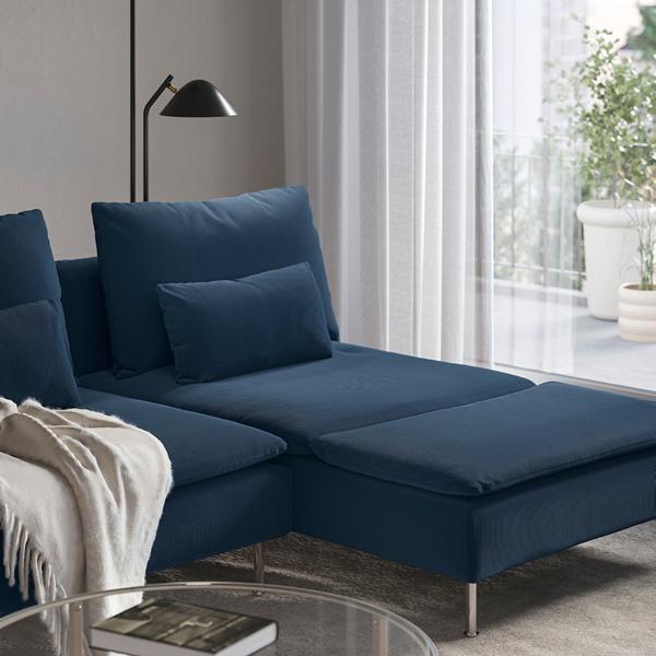 [IKEA/イケア/通販]SODERHAMN ソーデルハムン4人掛けソファ 寝椅子付き, ＆オープンエンド/ケーリンゲ ダークブルー[6](39621678) |  | 03
