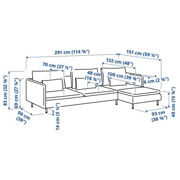 [IKEA/イケア/通販]SODERHAMN ソーデルハムン4人掛けソファ, 寝椅子付き/ヨハネスホブ ダークグリーン[8](39622079) |  | 02