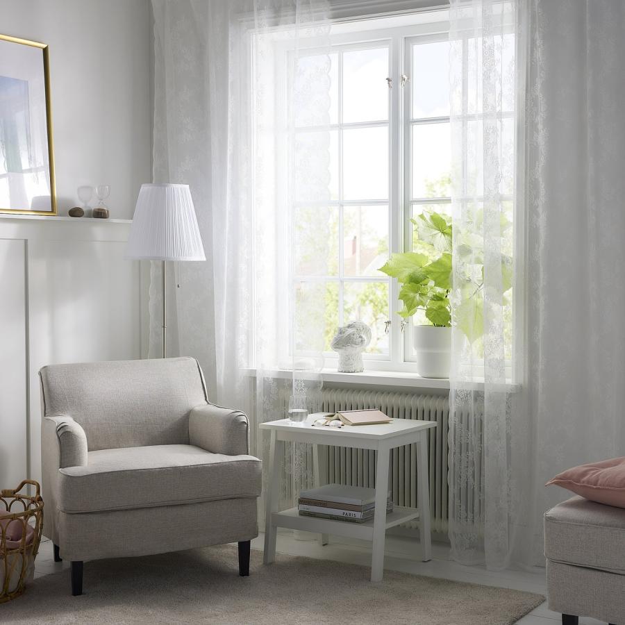 [IKEA/イケア/通販]ALVINE SPETS アルヴィーネ スペッツ レースカーテン1組, オフホワイト/レースポール通しカーテン, 145x250 cm[B](40171863) |  | 01