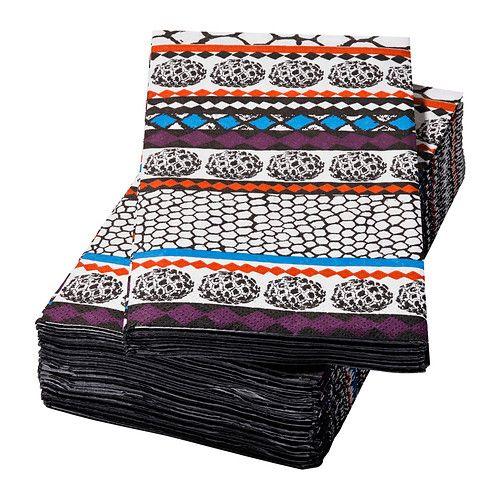 IKEA/イケア FLYTANDE ペーパーナプキン, 模様入り マルチカラー | 