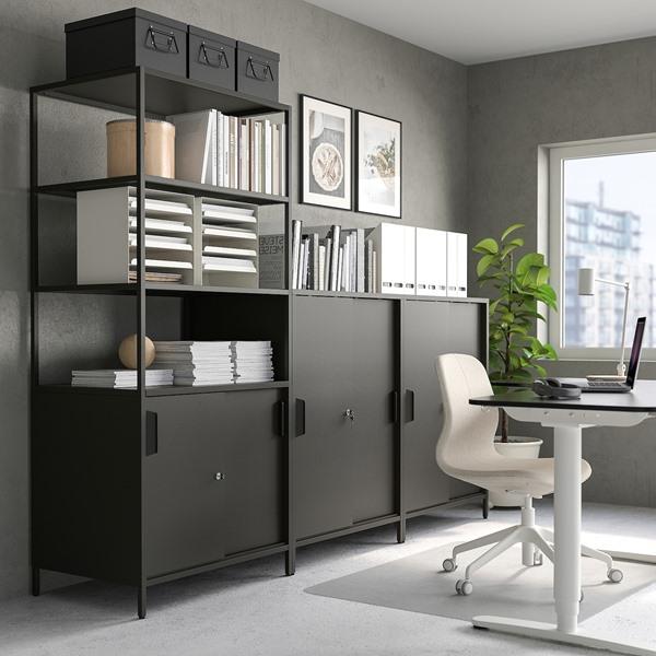 【IKEA/イケア/通販】TROTTEN トロッテン キャビネット 引き戸付, チャコール[GF](40474860) |  | 01
