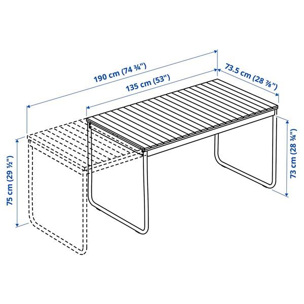 [IKEA/イケア/通販]VASMAN ヴェスマン伸長式テーブル、屋外用, ライトブラウンステイン,135/190x74 cm[JF](40479259) |  | 08