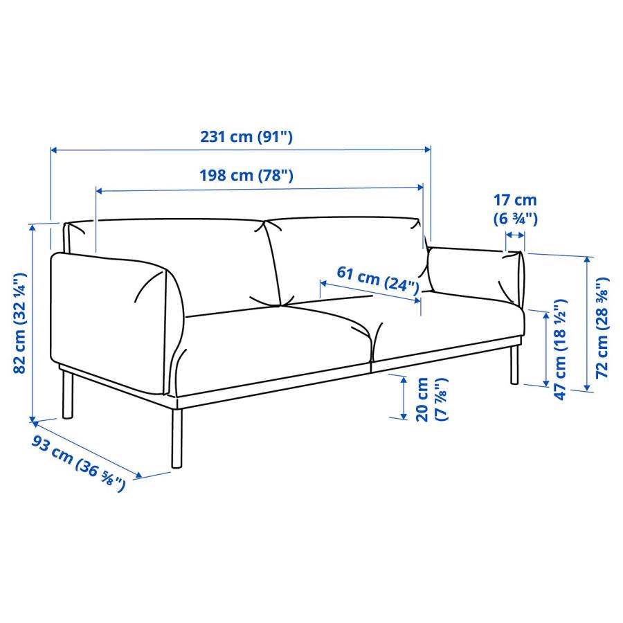 IKEA/イケア/通販]APPLARYD エップラリード 3人掛けソファ, レイデ