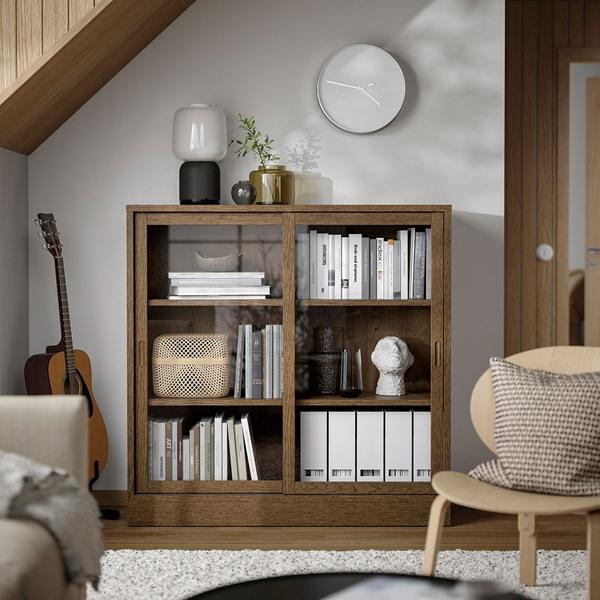 [IKEA/イケア/通販]TONSTAD トンスタードキャビネット ガラス引き戸付き, ブラウン ステインオーク……[HI](40556974) |  | 02