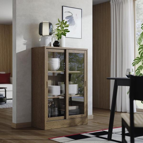 [IKEA/イケア/通販]TONSTAD トンスタードキャビネット ガラス引き戸付き, ブラウン ステインオーク……[GF](40556988) |  | 01