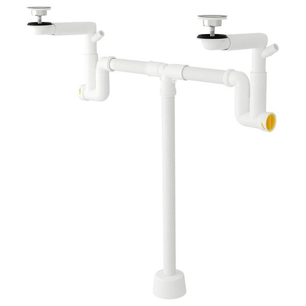 [IKEA/イケア/通販]RANNILEN レンニーレン排水トラップ フレキシブルパイプ付き 2ボウル[D](40562437) | 