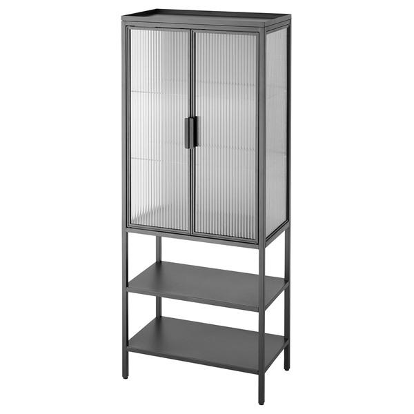 [IKEA/イケア/通販]MOSSJON モスショーンコレクションケース 扉2枚付き, チャコール,60x34x146 cm[J](40573172) | 