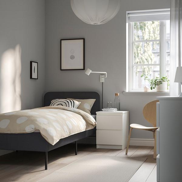 [IKEA/イケア/通販]SLATTUM スラットゥムファブリックベッドフレーム, ヴィースレ ダークグレー,97x196 cm[I](40586706) |  | 01