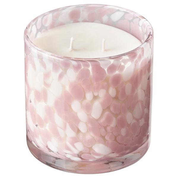 [IKEA/イケア/通販]KRONSANGARE クロンソンガレアロマキャンドル ガラス容器入り 芯2本, ピンクの花/水……[A](40620263) | 