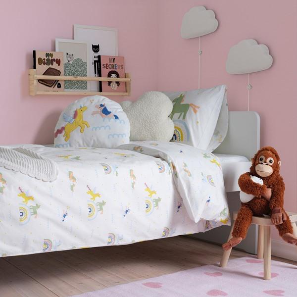 [IKEA/イケア/通販]BARNDROM バーンドローム掛け布団カバー＆枕カバー, ホワイト マルチカラー/ユニ……[A](40622714) |  | 02