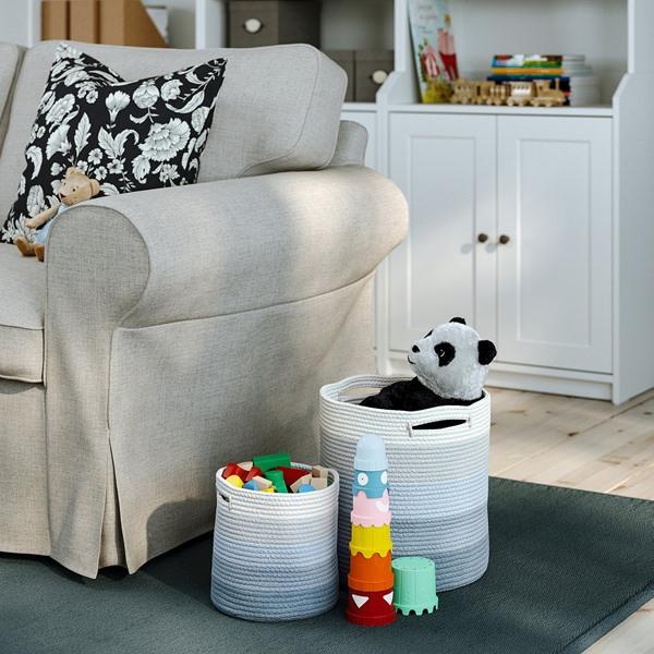 [IKEA/イケア/通販]LILLAKRE リルオークレバスケット, 編み込み/ブルー マルチカラー,30x30 cm[C](40631884) |  | 02