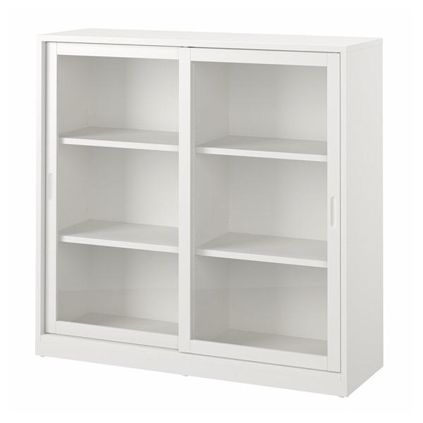 [IKEA/イケア/通販]TONSTAD トンスタードキャビネット ガラス引き戸付き, オフホワイト,120x37x116 cm[HH](488897) | 