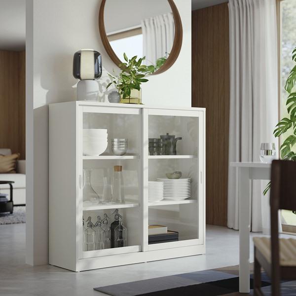 [IKEA/イケア/通販]TONSTAD トンスタードキャビネット ガラス引き戸付き, オフホワイト,120x37x116 cm[HH](488897) |  | 02