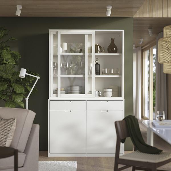 [IKEA/イケア/通販]TONSTAD トンスタードキャビネット ガラス引き戸付き, オフホワイト,120x37x116 cm[HH](488897) |  | 03