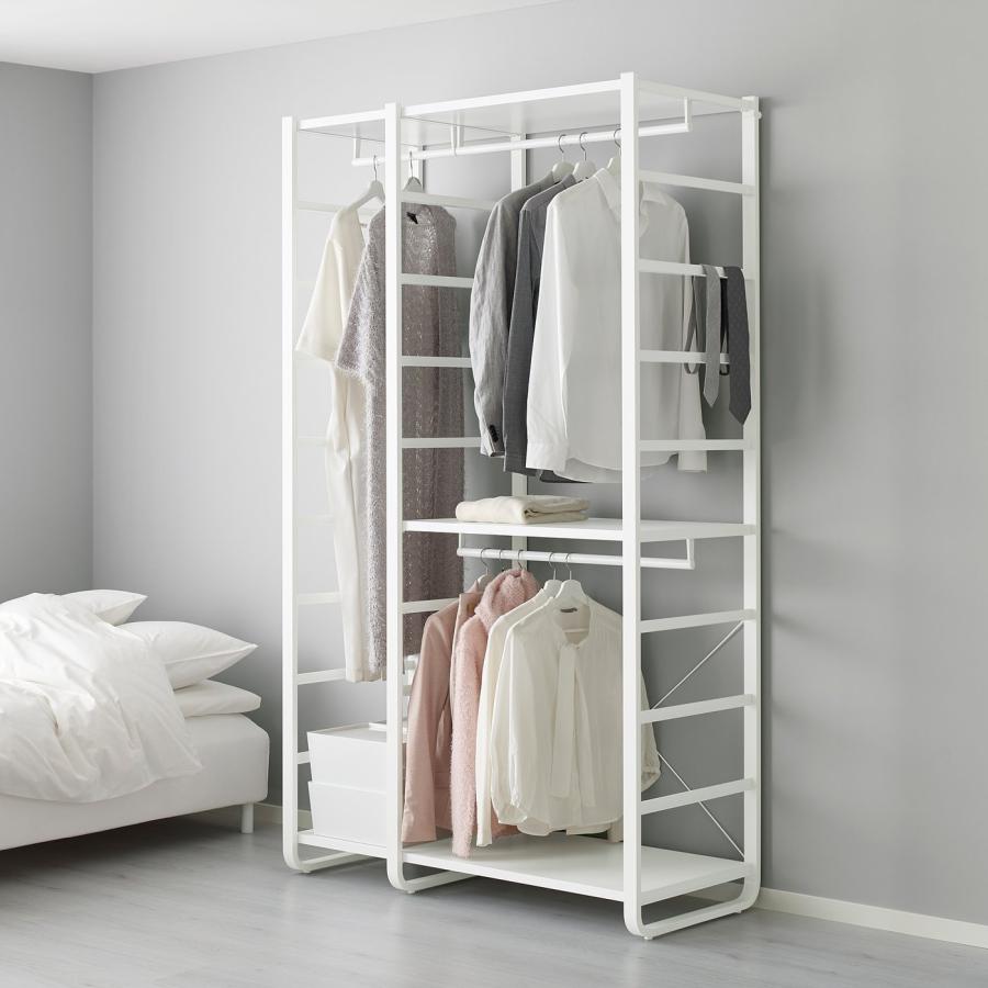[IKEA/イケア/通販]ELVARLI エルヴァーリ ワードローブコンビネーション, ホワイト, 125x55x216 cm[13](49158145)の画像
