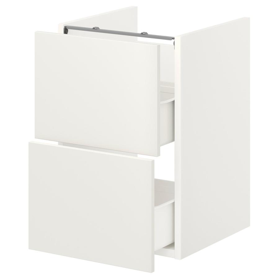 [IKEA/イケア/通販]ENHET エーンヘート ベースキャビネット 洗面台用 引き出し2個付き, ホワイト, 40x42x60 cm[DC](49411528) | 