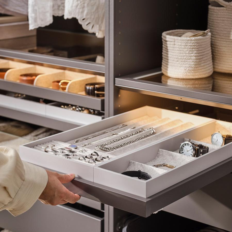 [IKEA/イケア/通販]KOMPLEMENT コムプレメント 引き出し式トレイ インサート付き, ダークグレー/ライトグレー, 50x58 cm[3](49437057)の画像