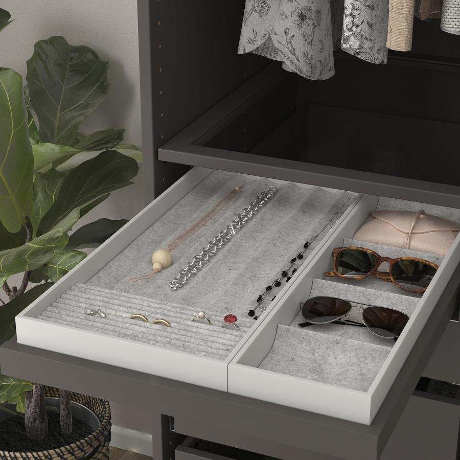[IKEA/イケア/通販]KOMPLEMENT コムプレメント 引き出し式トレイ インサート付き, ダークグレー/ライトグレー, 50x58 cm[3](49437057)の画像