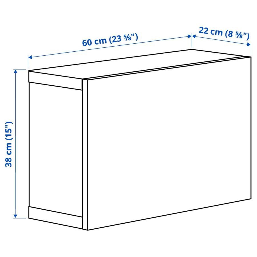 [IKEA/イケア/通販]BESTA ベストー 壁取り付け式キャビネットコンビネーション， ブラックブラウン ヘデヴィーケン/ダークブラウン ステインオーク材突き板， 60x2_1