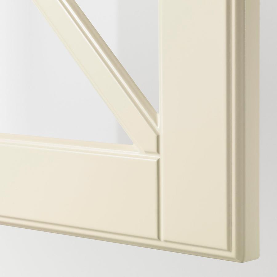 [IKEA/イケア/通販]METOD メトード ウォールキャビネット ガラス扉/クロスバー付き, ホワイト/ボードビーン オフホワイト, 40x37x40 cm[3](49471112)の画像