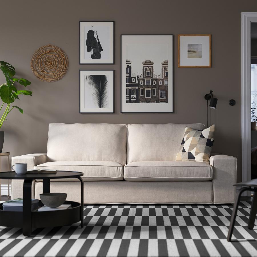さらに値下げ！　3人掛けソファ　IKEAシーヴィク KIVIK シーヴィク 3人掛けソファ, ティッブレビ ベージュ/グレー - IKEA