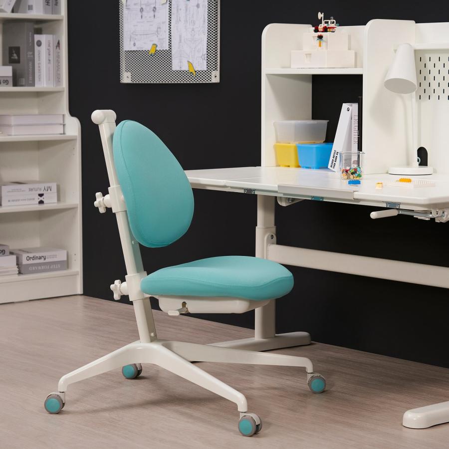 [IKEA/イケア/通販]BERGLARKA ベリレルカ / DAGNAR ダグナール デスク＆チェア, ホワイト/ターコイズ, 120x70 cm[3](49488674) |  | 01