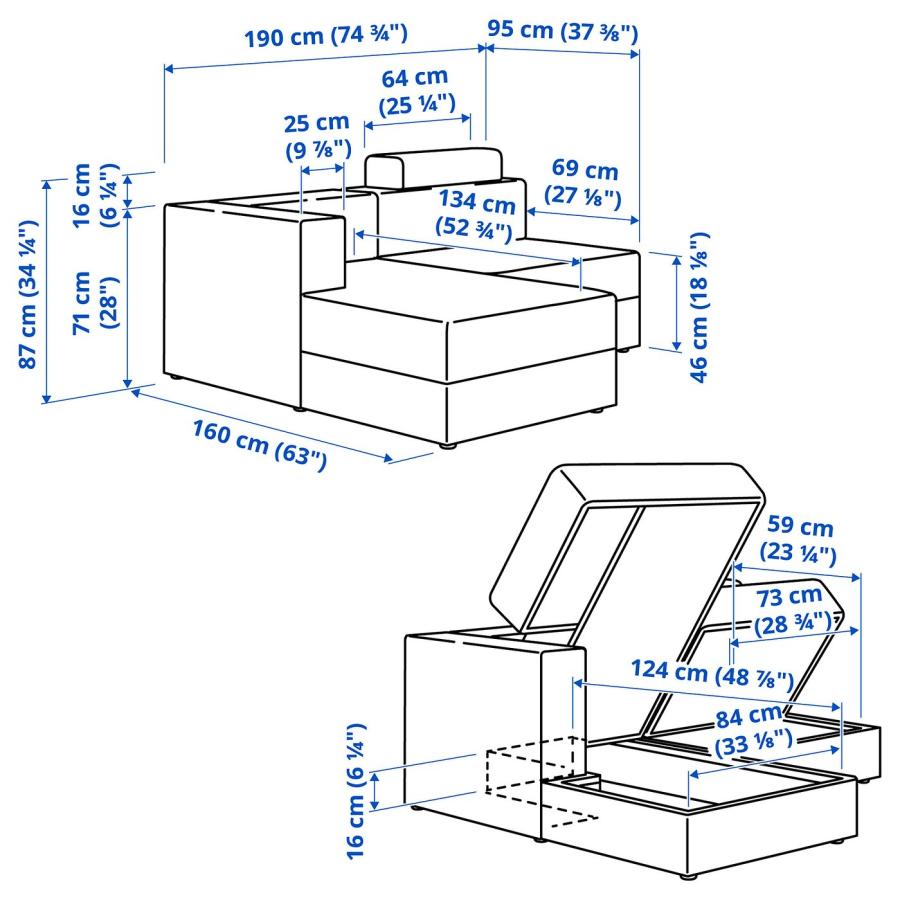 [IKEA/イケア/通販]JATTEBO イェッテボ 2.5人掛けモジュールソファ 寝椅子付き， 左 ヘッドレスト付き/トネルード グレー[10](49490097)_10