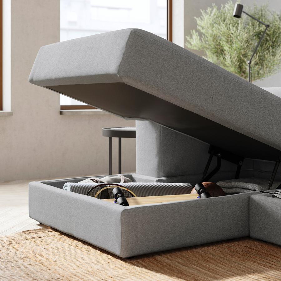 [IKEA/イケア/通販]JATTEBO イェッテボ 2.5人掛けモジュールソファ 寝椅子付き， 左 ヘッドレスト付き/トネルード グレー[10](49490097)_3