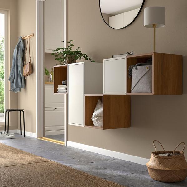 [IKEA/イケア/通販]EKET エーケト壁取り付け式キャビネットコンビネーション, ホワイト/ブラウン ウォールナット調,175x35x70 cm[4](49490318) |  | 01
