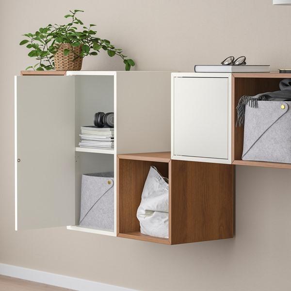 [IKEA/イケア/通販]EKET エーケト壁取り付け式キャビネットコンビネーション, ホワイト/ブラウン ウォールナット調,175x35x70 cm[4](49490318) |  | 02