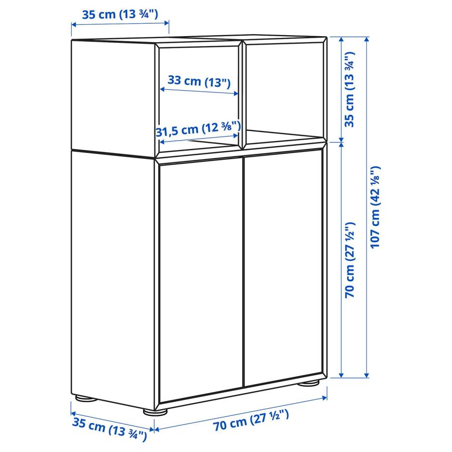 [IKEA/イケア/通販]EKET エーケト キャビネットコンビネーション 足付き, ホワイト/ホワイトステインオーク調, 70x35x107 cm[5](49495085)の画像
