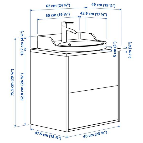 [IKEA/イケア/通販]TANNFORSEN テンフォルセン / RUTSJON ルートショーン洗面台 引き出し付き/洗面ボウル……[6](49520179) |  | 06