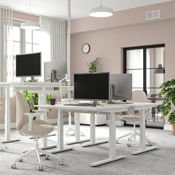 IKEA/イケア/通販]MITTZON ミッツォーンデスク 昇降式, 100V ホワイト