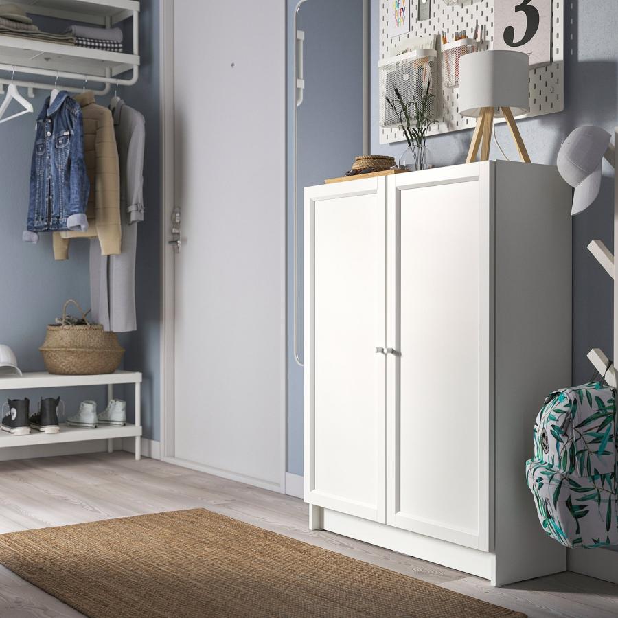 [IKEA/イケア/通販]BILLY ビリー / OXBERG オクスベリ 本棚 扉付き, ホワイト, 80x30x106 cm[3](49528340) |  | 01