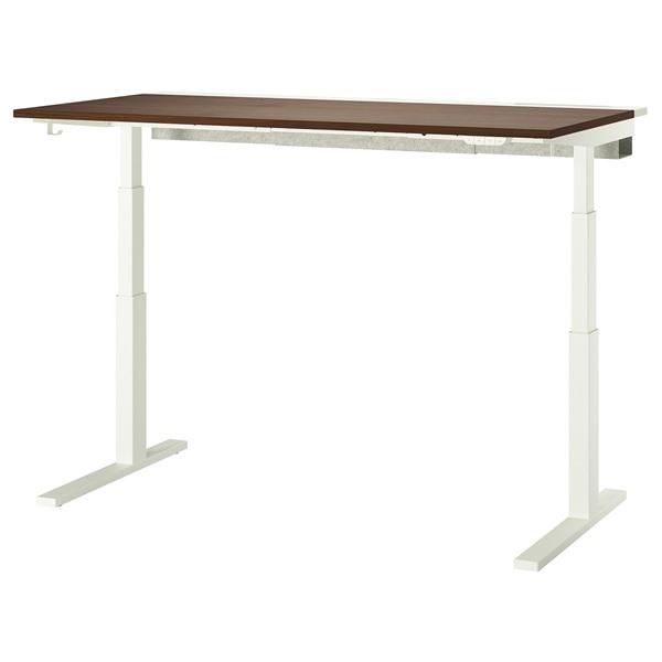 [IKEA/イケア/通販]MITTZON ミッツォーンデスク 昇降式, 100V ウォールナット材突き板/ホワイト,160x80 cm[4](49530338) | 