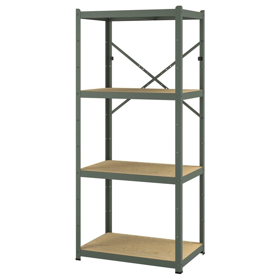 [IKEA/イケア/通販]BROR ブロール シェルフユニット, グレーグリーン/パイン材合板, 85x55x190 cm[5](49532182) | 