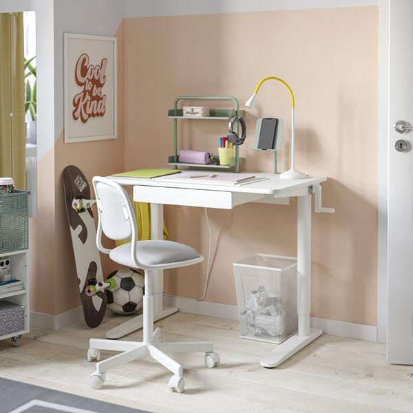[IKEA/イケア/通販]RELATERA レラテラデスクコンビネーション 昇降式, ホワイト/ライトグレーグリー……[5](49560090) |  | 01
