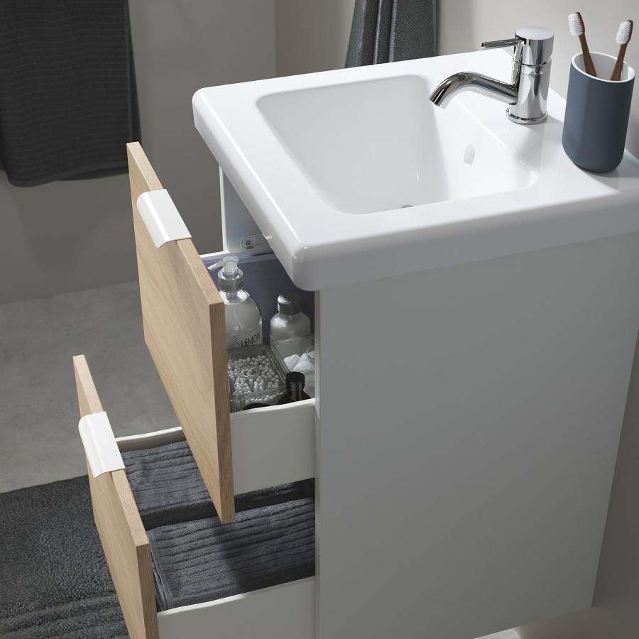 [IKEA/イケア/通販]ENHET エーンヘート / TVALLEN トヴェレン 洗面台 引き出し付き/洗面ボウル/水栓, ホワイト/オーク調, 44x43x65 cm[5](49567652) |  | 02
