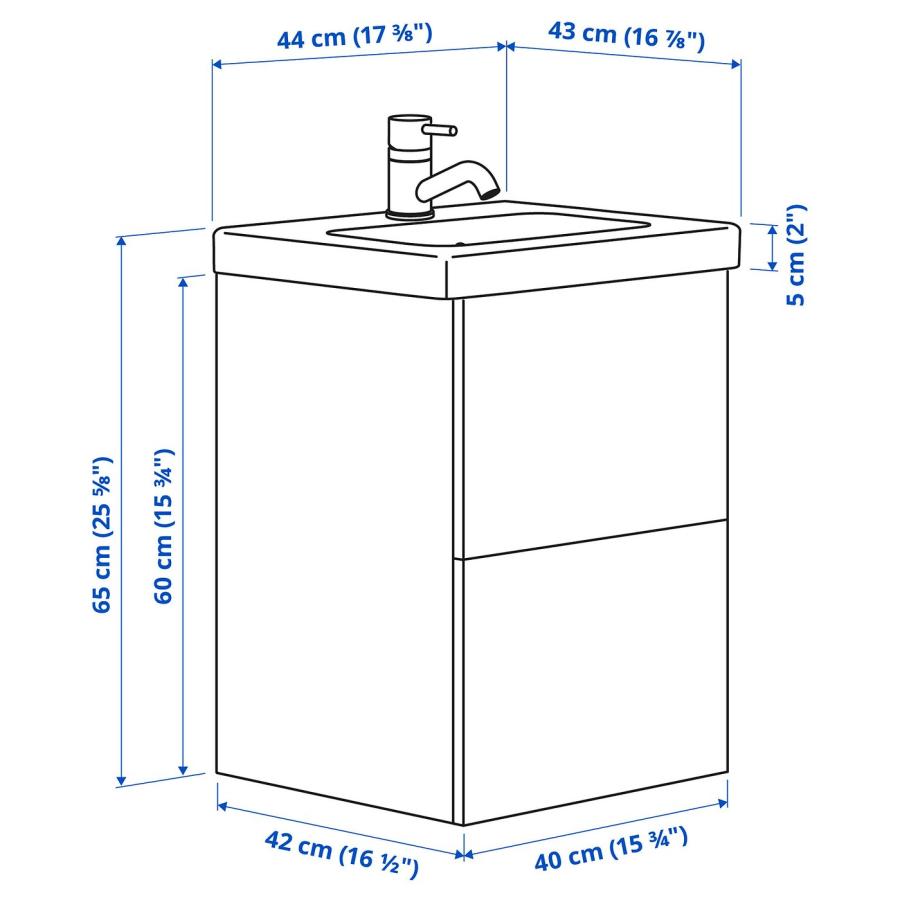[IKEA/イケア/通販]ENHET エーンヘート / TVALLEN トヴェレン 洗面台 引き出し付き/洗面ボウル/水栓, ホワイト/オーク調, 44x43x65 cm[5](49567652) |  | 03