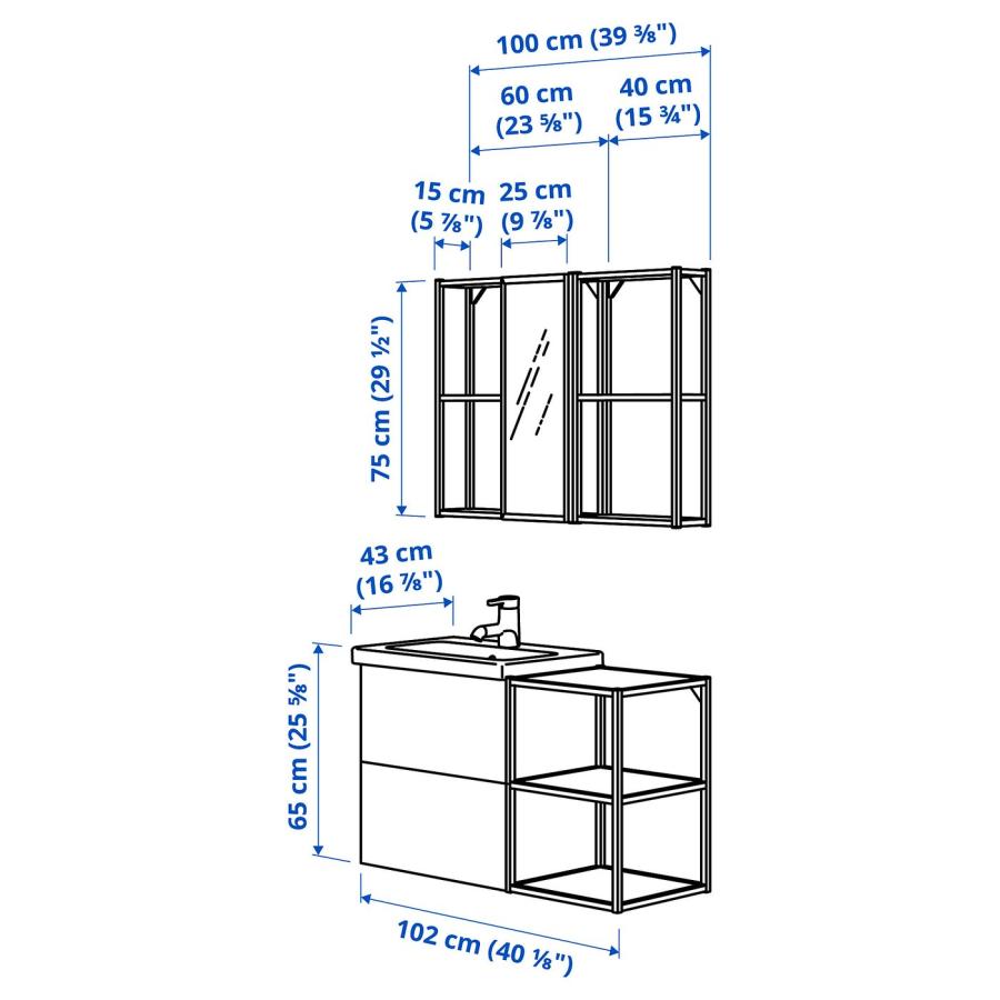 [IKEA/イケア/通販]ENHET エーンヘート バスルーム, チャコール/ホワイト フレーム, 102x43x65 cm[9](49571748) |  | 02